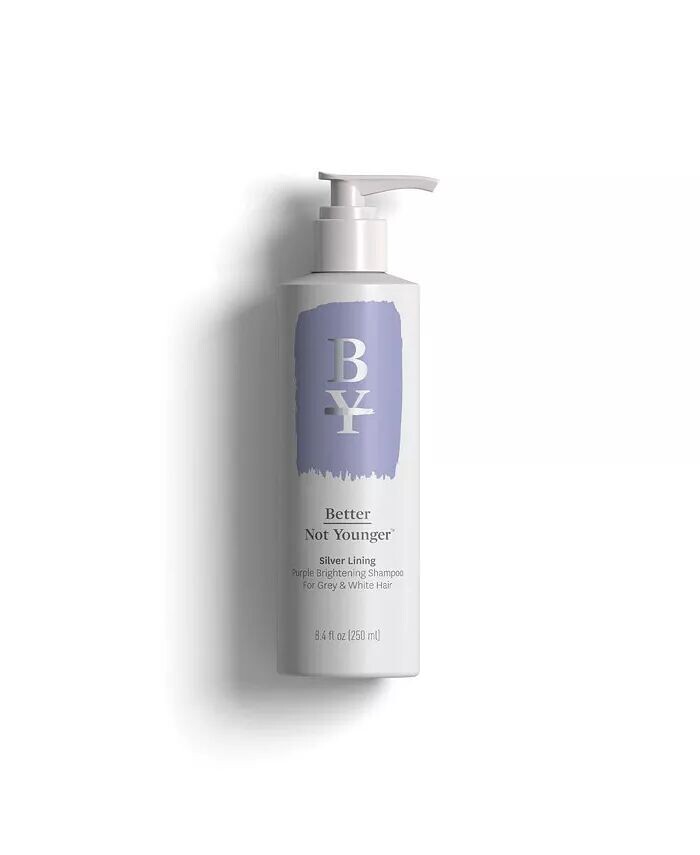 

Silver Lining Purple, осветляющий, придающий объем и укрепляющий шампунь для седых и седых волос, 8,4 жидких унции Better Not Younger
