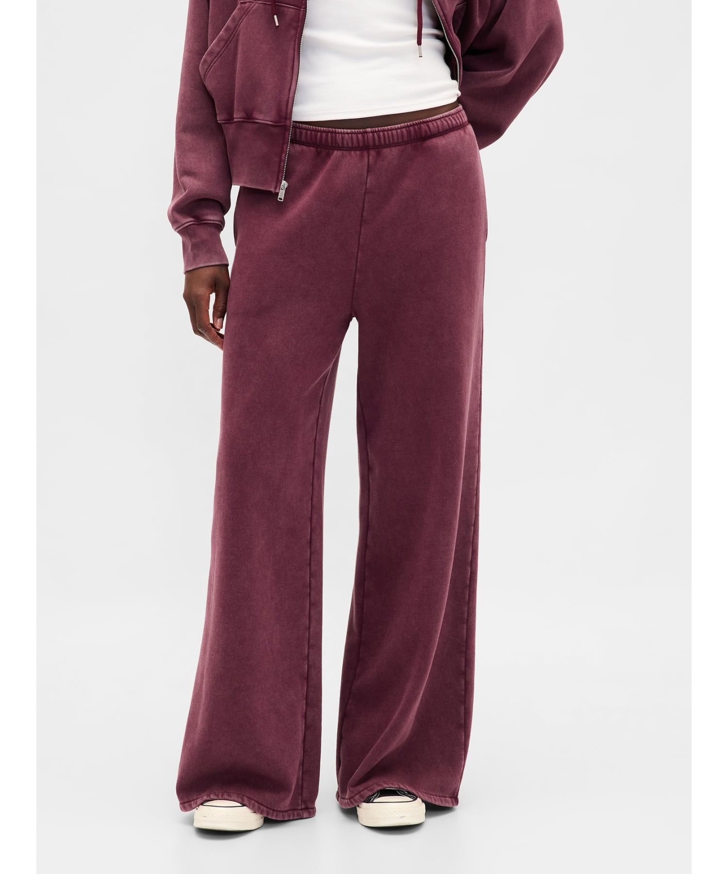 (W) Винтажные мягкие широкие спортивные штаны свободного кроя GAP, TUSCAN_RED_WASH