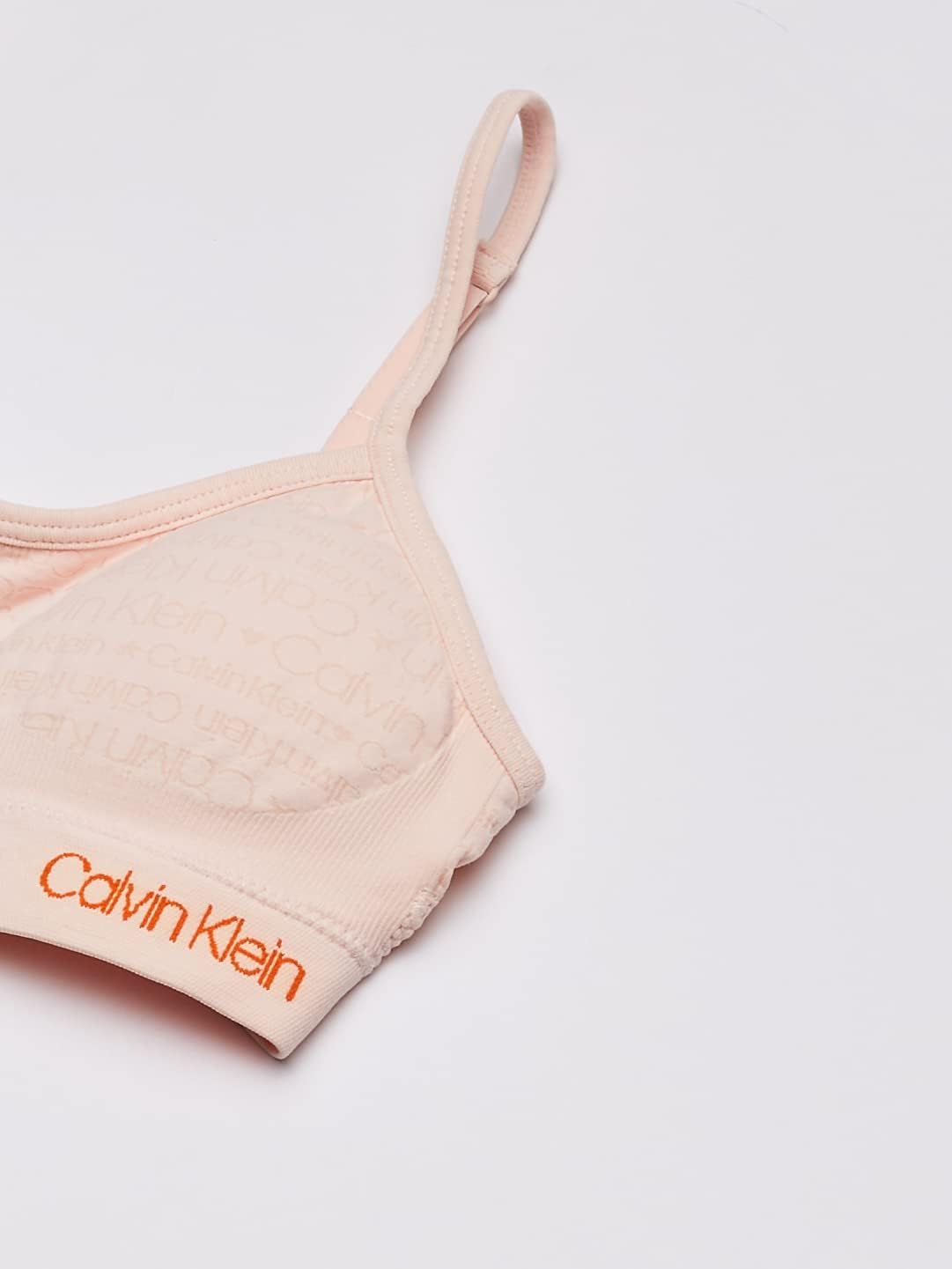 Бесшовный бюстгальтер без косточек Calvin Klein для девочек, Ck Icon Logo Pink — фото 2