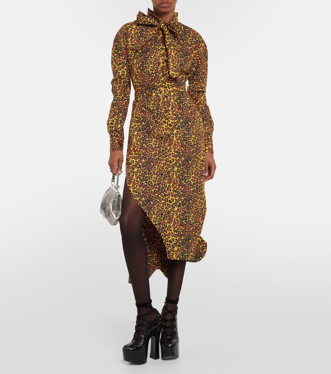 Хлопковое платье макси с леопардовым принтом Vivienne Westwood, мультиколор — фото 2