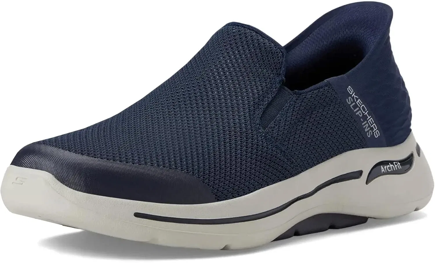 Мужские слипоны Skechers Gowalk Arch Fit - спортивные походные кроссовки без шнурков с воздушной вставкой из пеноматериала, Navy