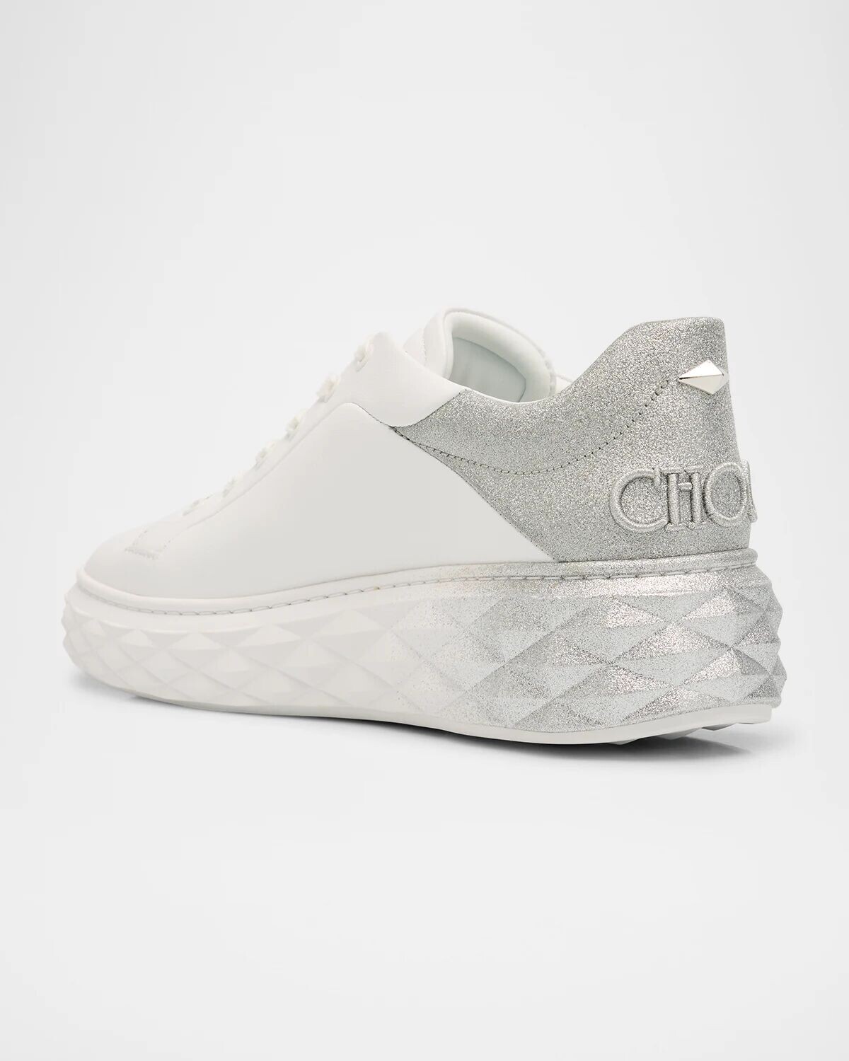 Кожаные низкие кеды Diamond с эффектом омбре Jimmy Choo, белый/серебряный — фото 4