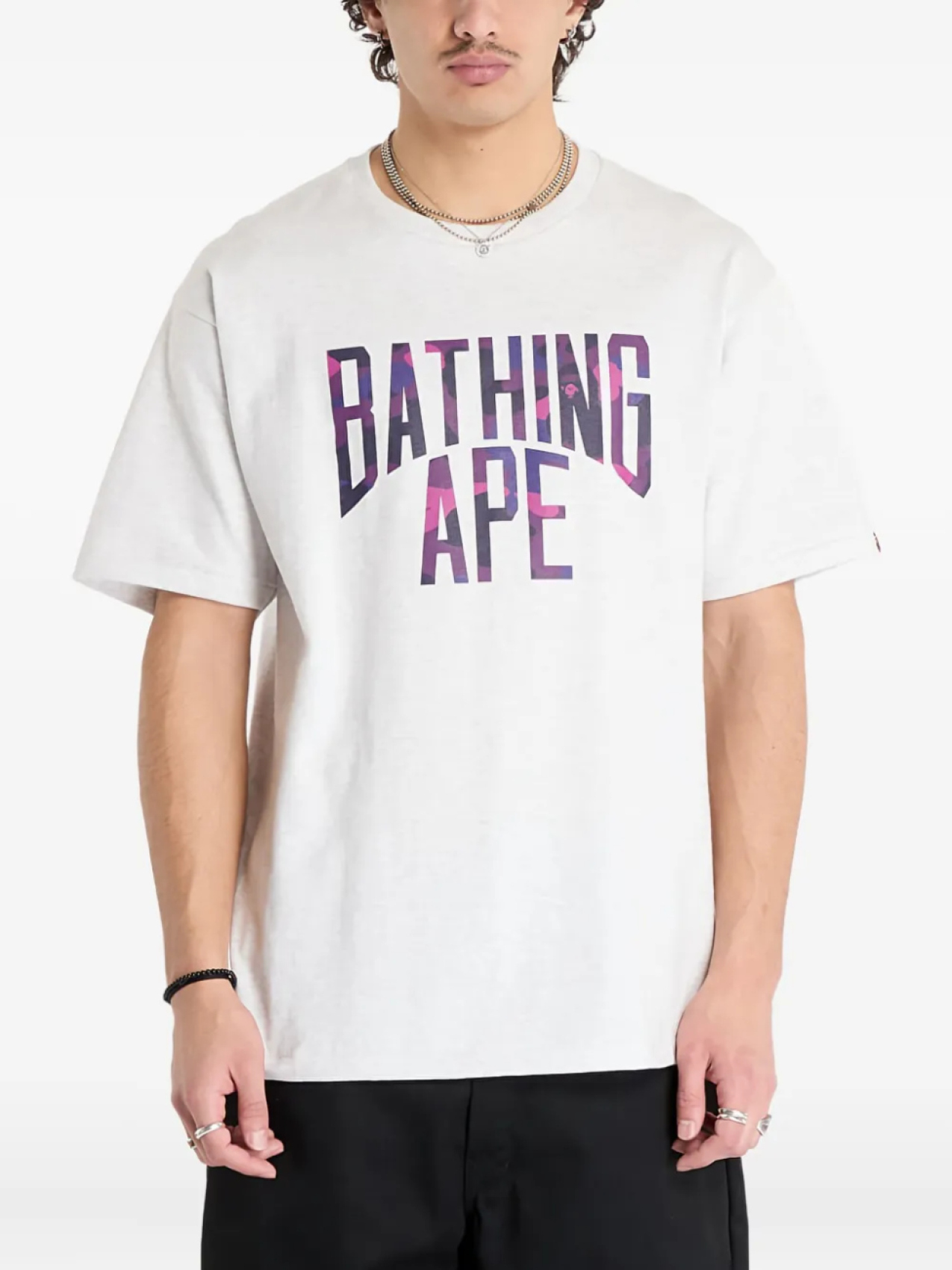 

Футболка с принтом в виде букв BATHING APE A Bathing Ape, серый