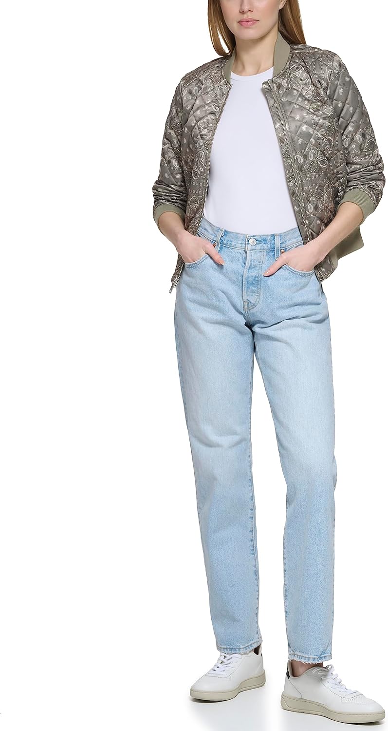 

Levi's Женская стеганая бомбер с бриллиантами, Green Faded Bandana
