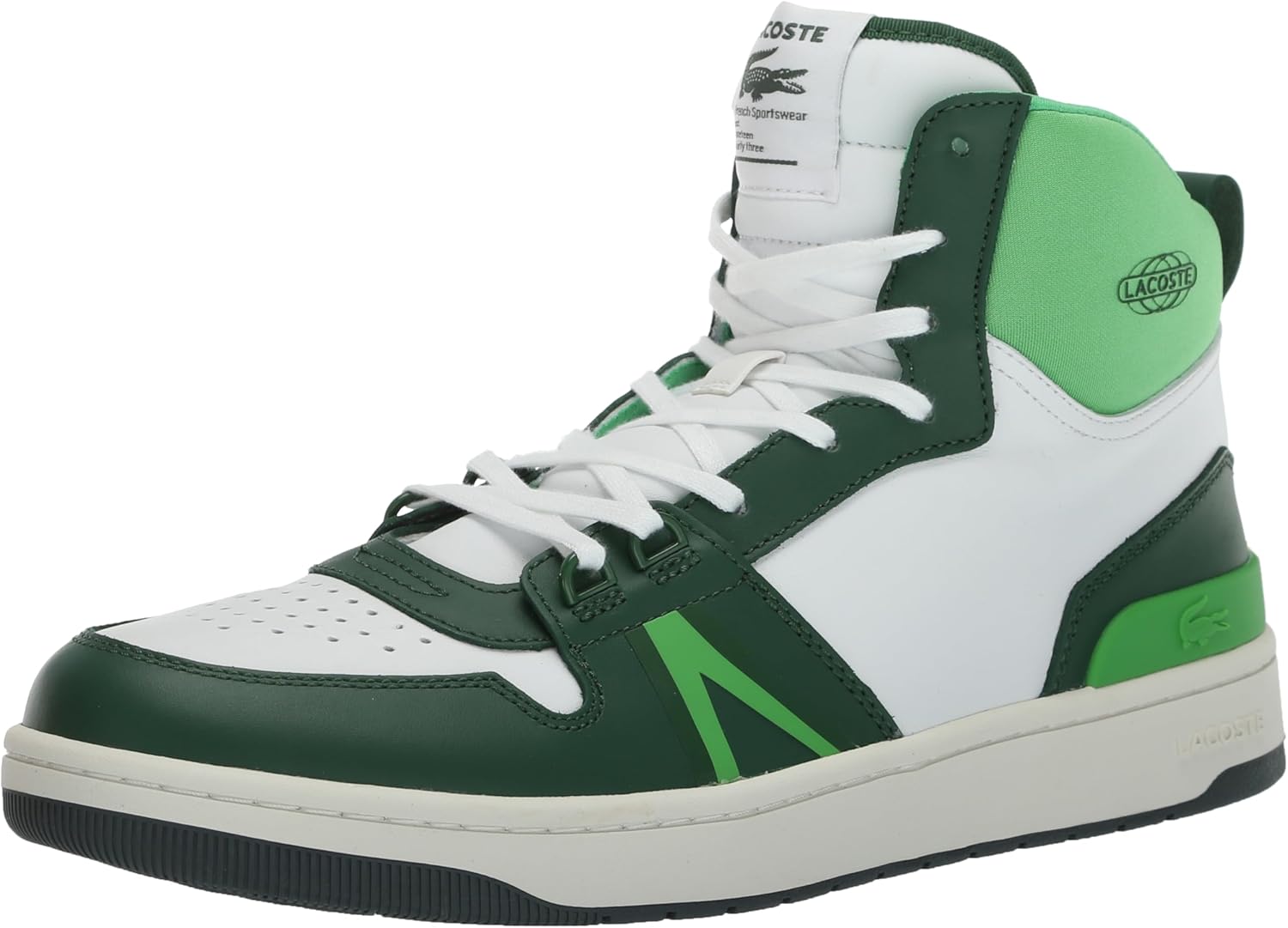 

Мужские кроссовки Lacoste L001 Mid, белый/зеленый
