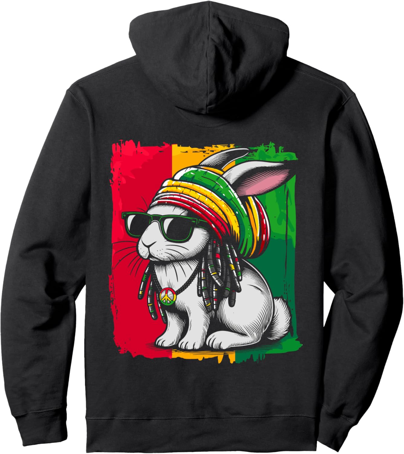 

Худи Reggae Bunny Reggae Rasta Rabbit Funny Rastafari Hare Reggae Rabbit Rastafarian, черный