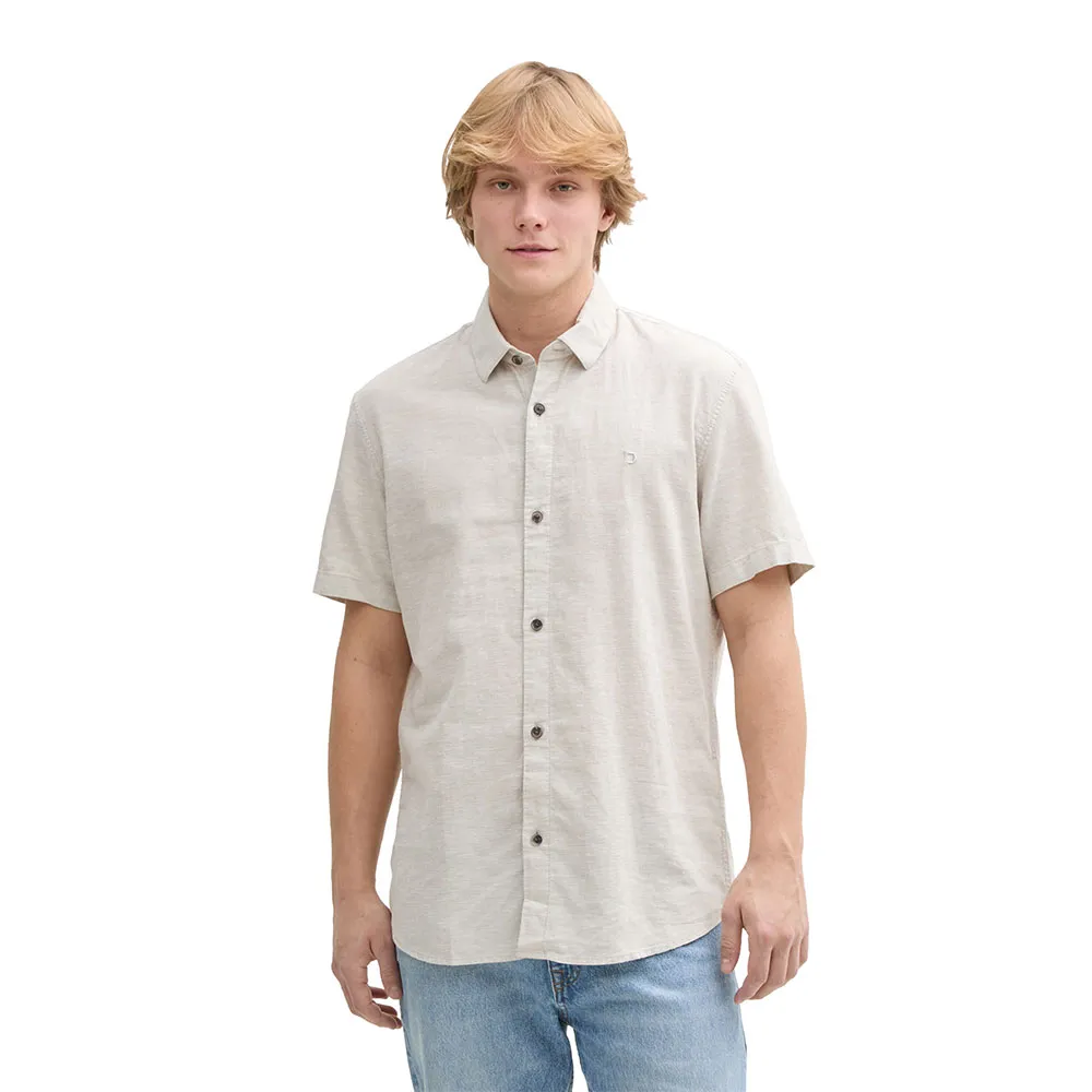 

Рубашка с коротким рукавом Tom Tailor Cotton Linen, бежевый