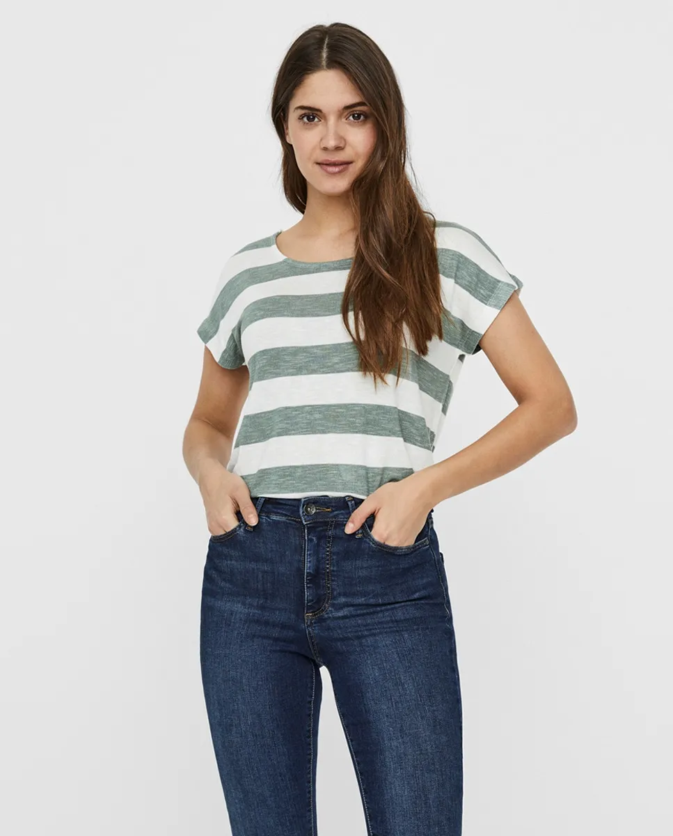

Женская футболка с короткими рукавами и круглым вырезом Vero Moda, цвет Musgo