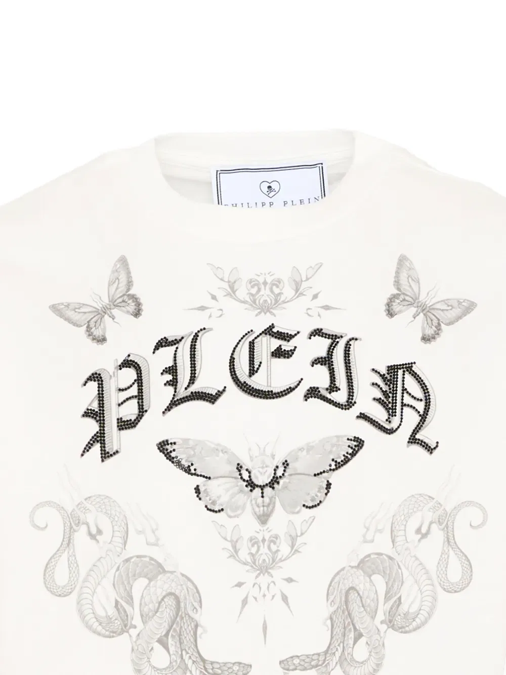 Футболка с короткими рукавами и графическим принтом Philipp Plein Junior, нейтральный — фото 3