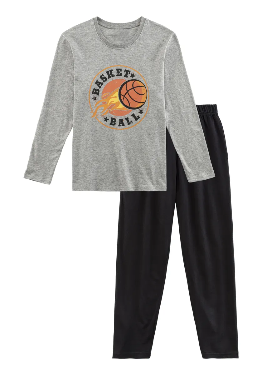 

Пижамы AUTHENTIC LE JOGGER (2 шт., 1 шт.), с баскетбольным принтом, цвет Grau Meliert / Schwarz
