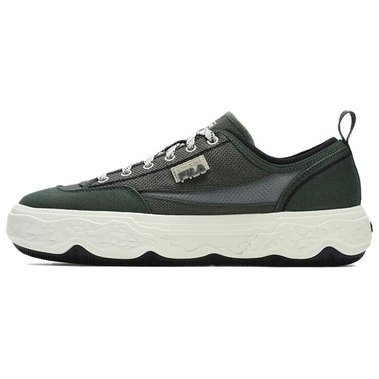 

ROCK Canvas Shoes Men Low-top Green/Black/White Fila