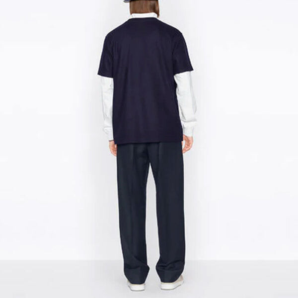 Футболка men's ss22 embroidered plain weave knit short sleeve navy blue t-shirt Dior, синий — фото 4