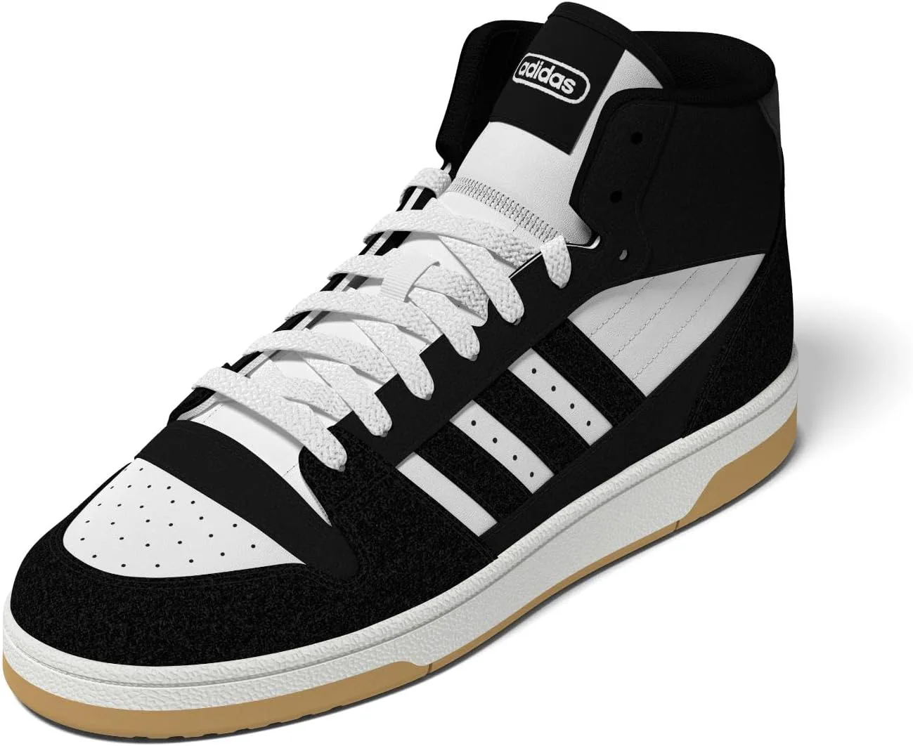 Мужские баскетбольные кроссовки Adidas Turnaround Mid Top, черно-белый — фото 2