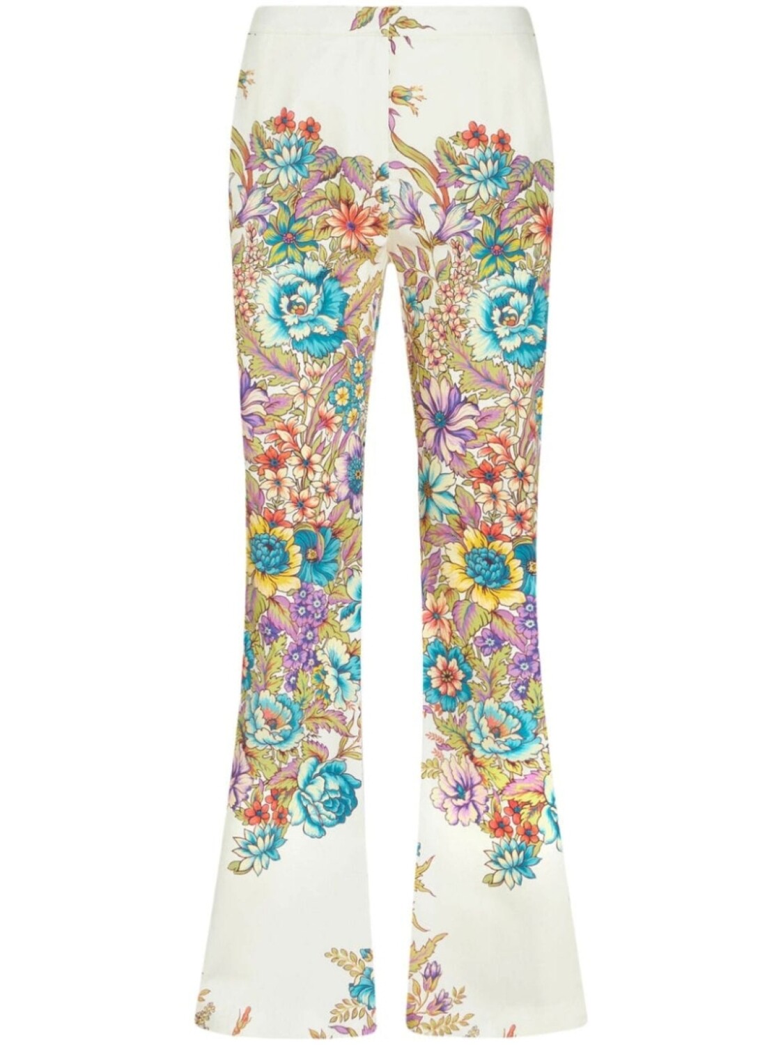 

ETRO расклешенные брюки с цветочным принтом, белый