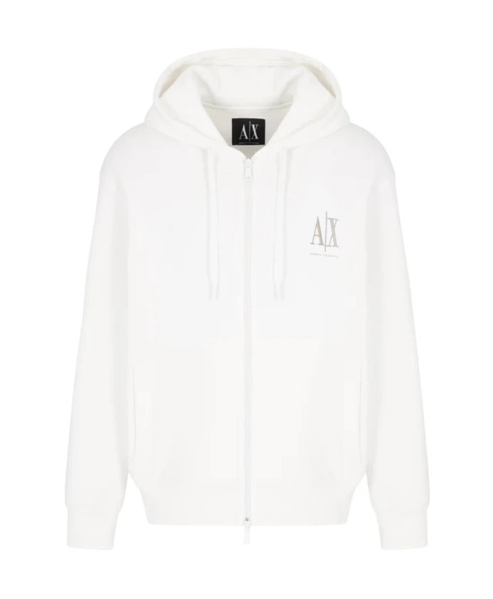 

Толстовка на молнии, повседневная, практичная, из мягкой ткани. Armani Exchange, белый
