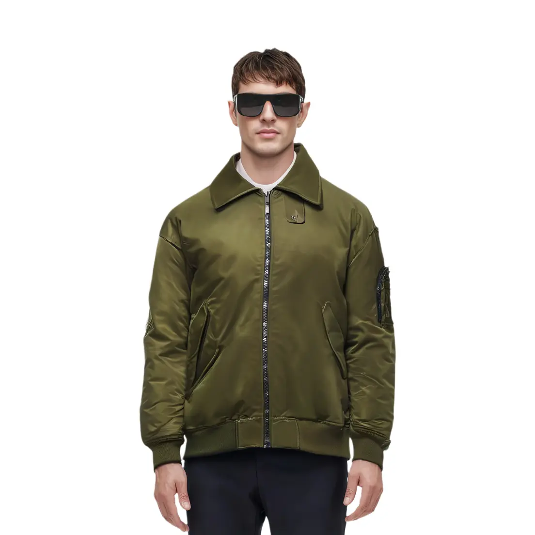 UNIQLO Куртка пуховая Jil Sander Collaboration мужская тёмно-зелёная, Dark Green — фото 4