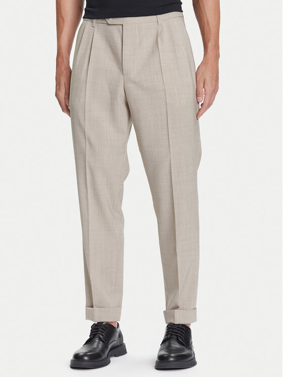 

Брюки из ткани tapered fit C-Perin-DPL 50545822 Boss, бежевый