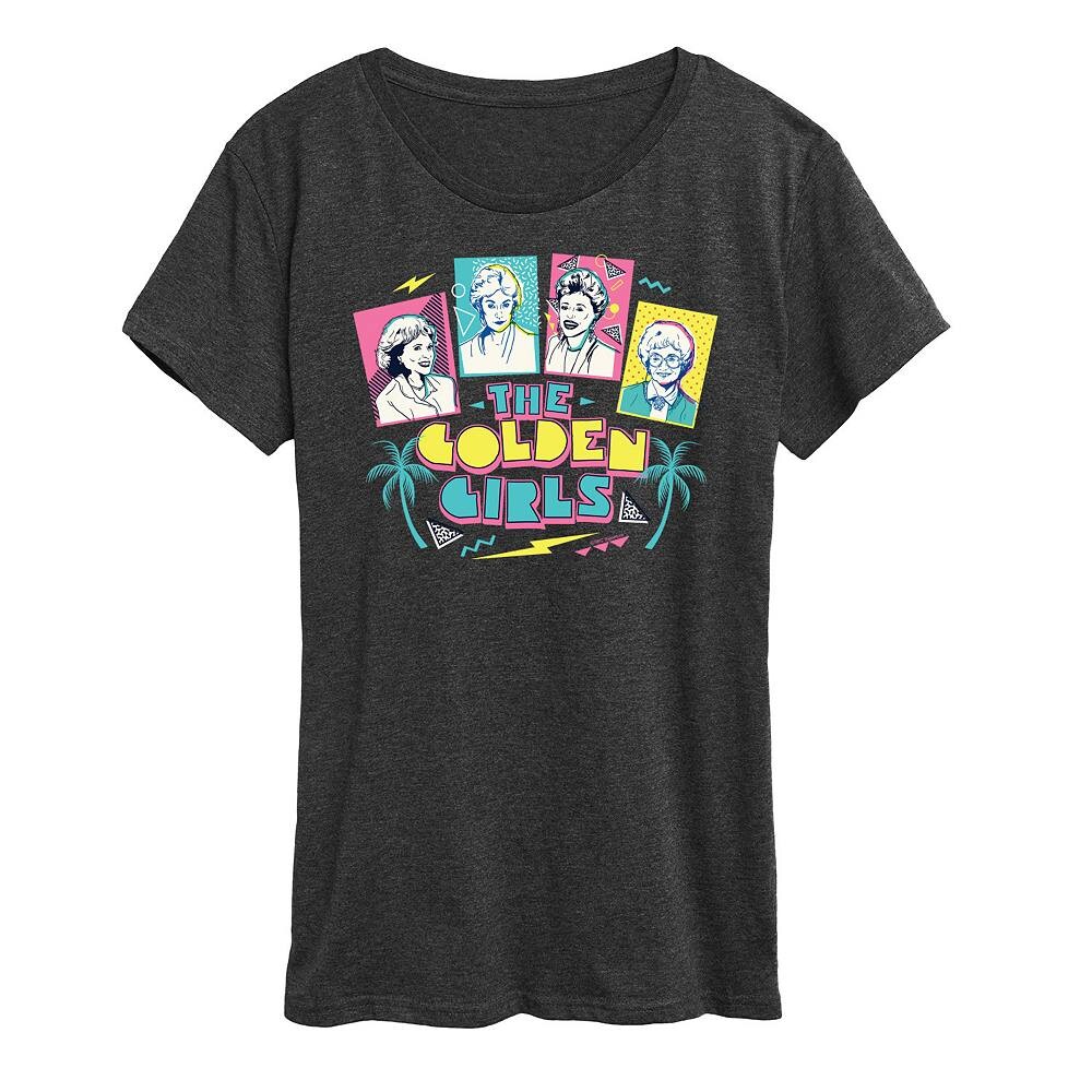 

Женская футболка Golden Girls с графическим рисунком в стиле ретро и логотипом группы Licensed Character, цвет Heather Charcoal