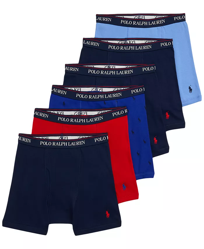 

Мужские классические боксеры 5+1 в подарок Polo Ralph Lauren, мультиколор