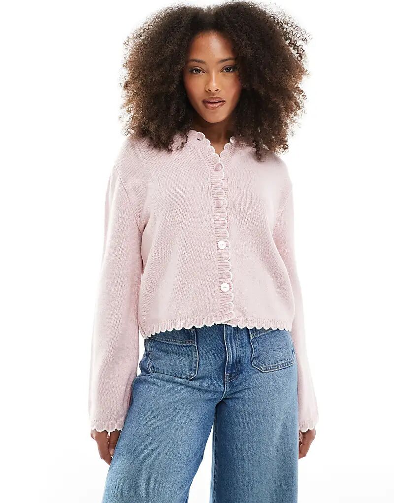 

Кардиган Miss Selfridge, связанный узором, розовый