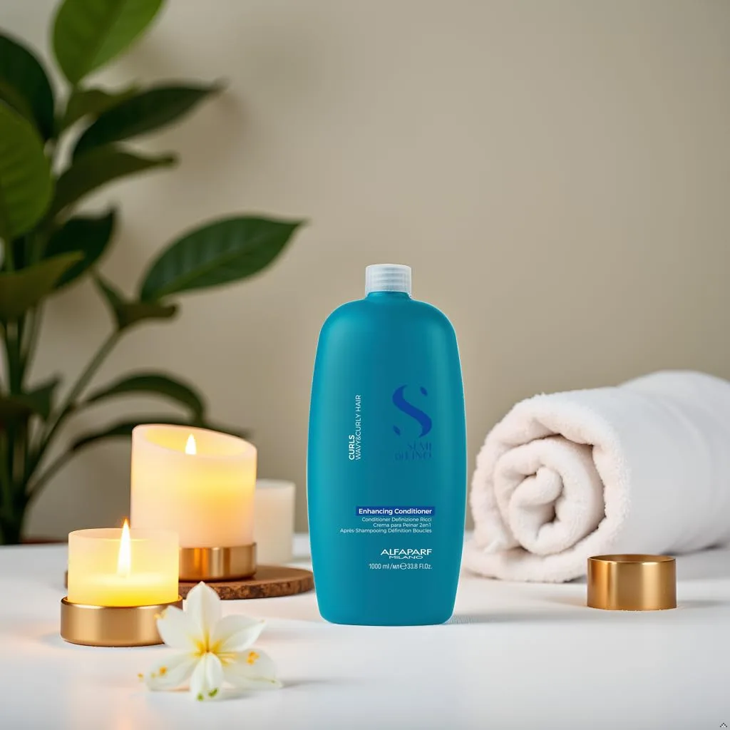Кондиционер для кудрявых и волнистых волос Alfaparf Milano Semi Di Lino Curls Enhancing Conditioner - увлажняет и питает - уменьшает пушистость - защищает от влажности - формула подходит для веганов 1000 мл — фото 4