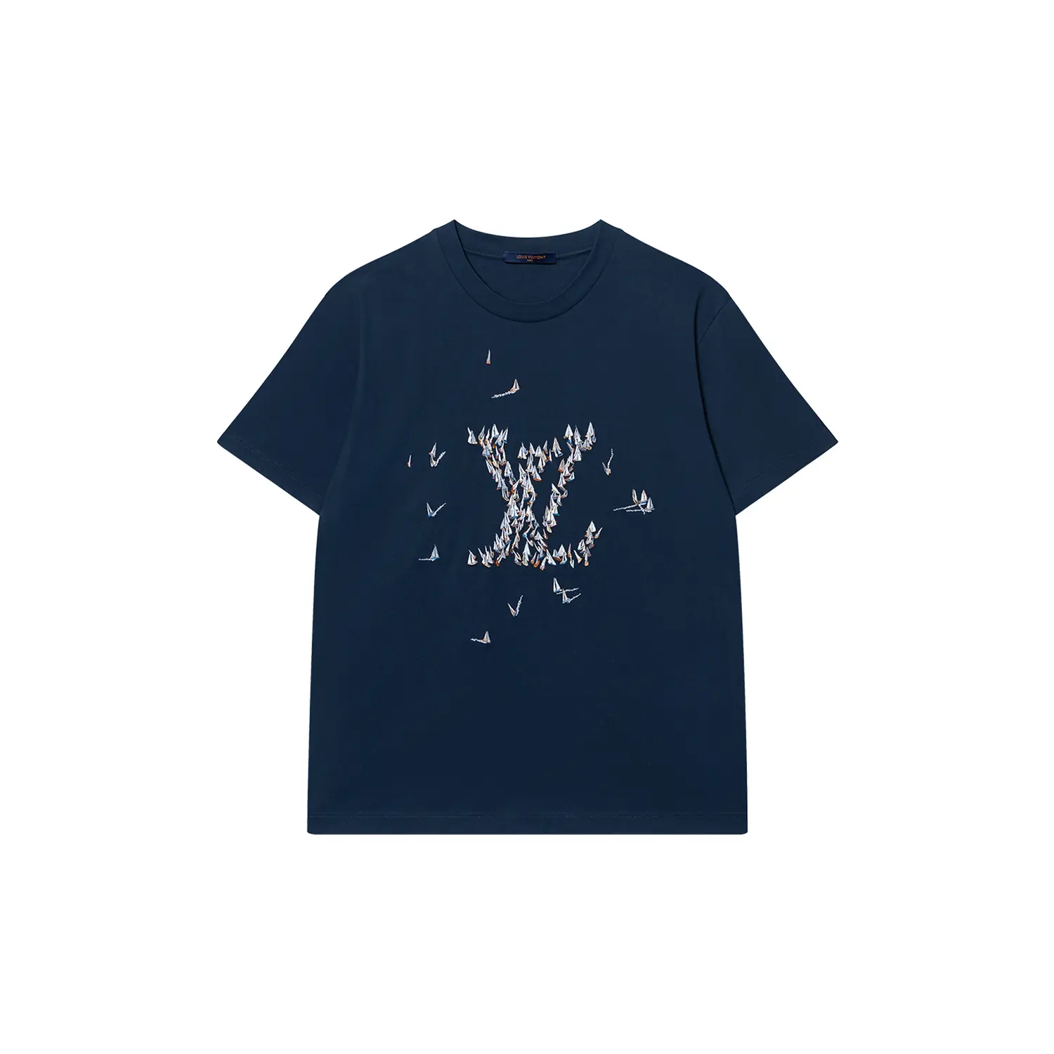 Футболка Lv с вышивкой из хлопка LOUIS VUITTON, синий — фото 3