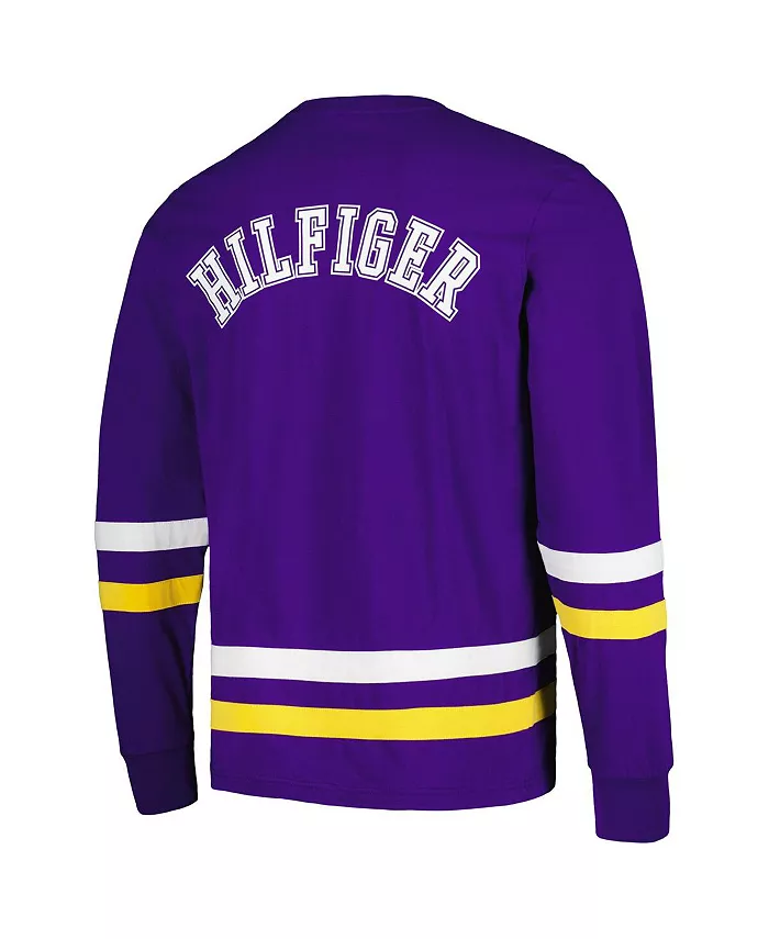 Мужская фиолетово-золотая футболка с длинным рукавом Minnesota Vikings Nolan Tommy Hilfiger — фото 2