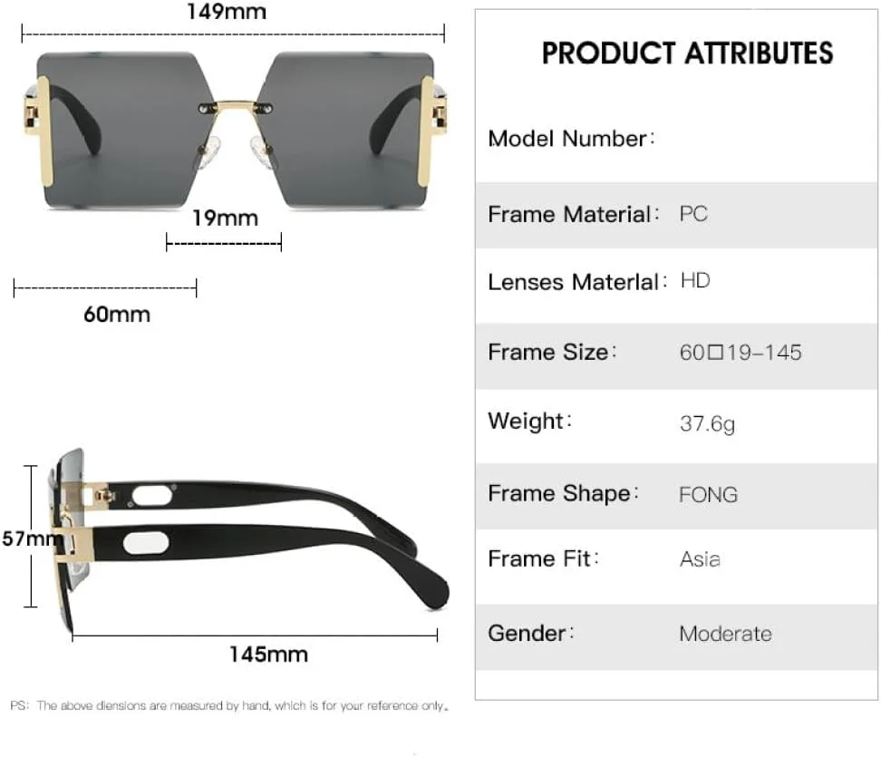 

Большие солнцезащитные очки без оправы для женщин и мужчин. Модные солнцезащитные очки в винтажном стиле, розовые, с защитой от УФ-излучения UV400 MTZJH, Leopard Tea