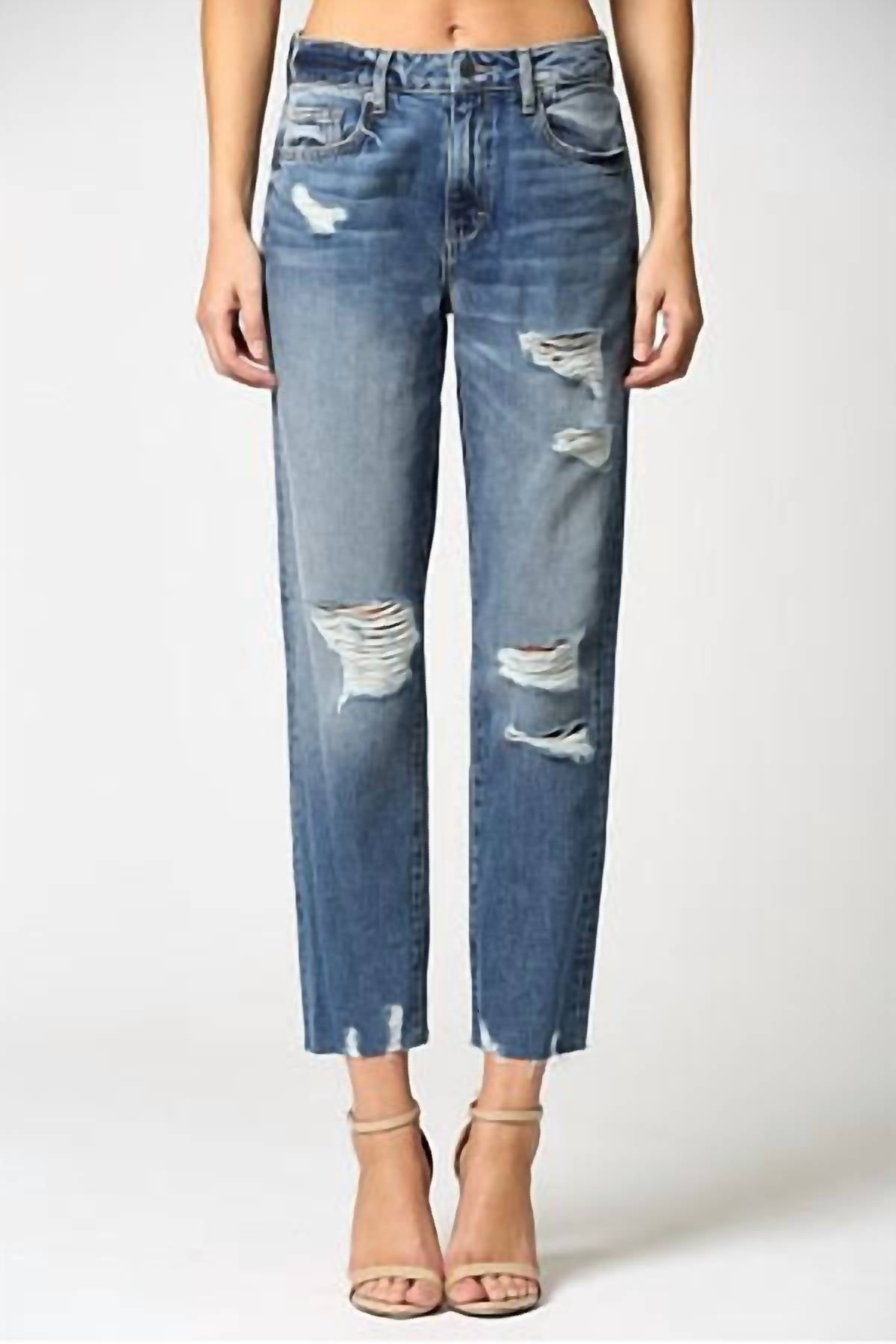 

Прямые джинсы Tracey Distressed средней потертости HIDDEN, цвет medium wash