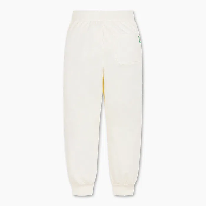 Детские джоггеры с надписью цвета айвори от Benetton Kids — фото 2