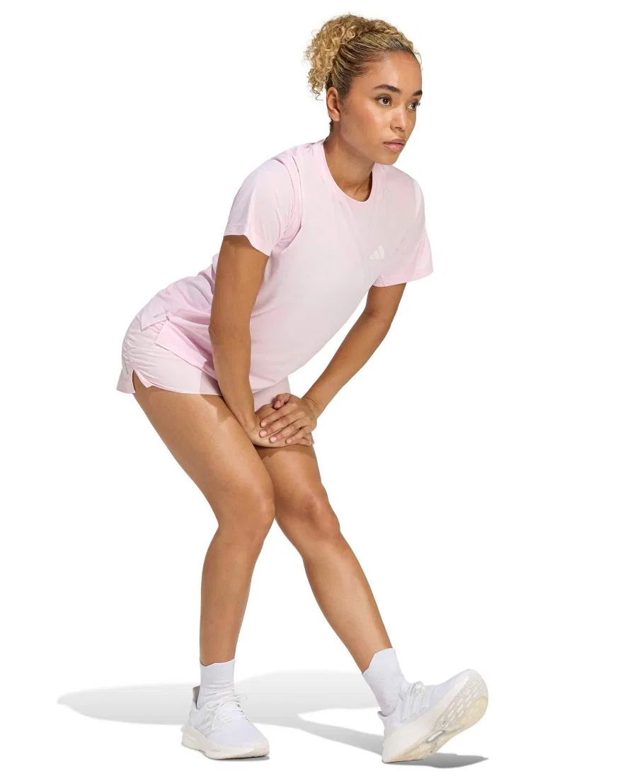 Женские беговые шорты со средней посадкой adidas, Clear Pink — фото 2