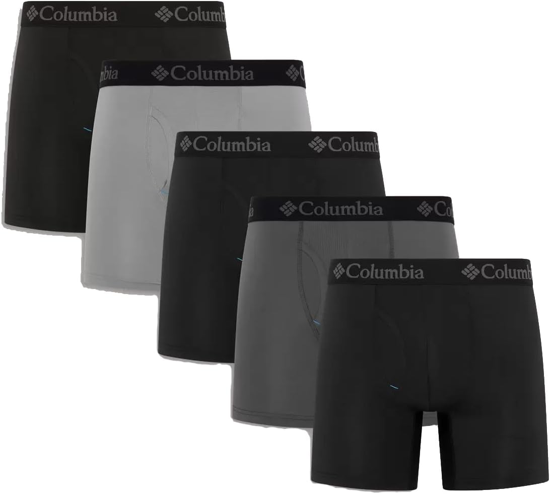 

Мужские боксеры Columbia MultiPack - без бирки, дышащие, эластичная ткань, спортивный крой для активного образа жизни, Black