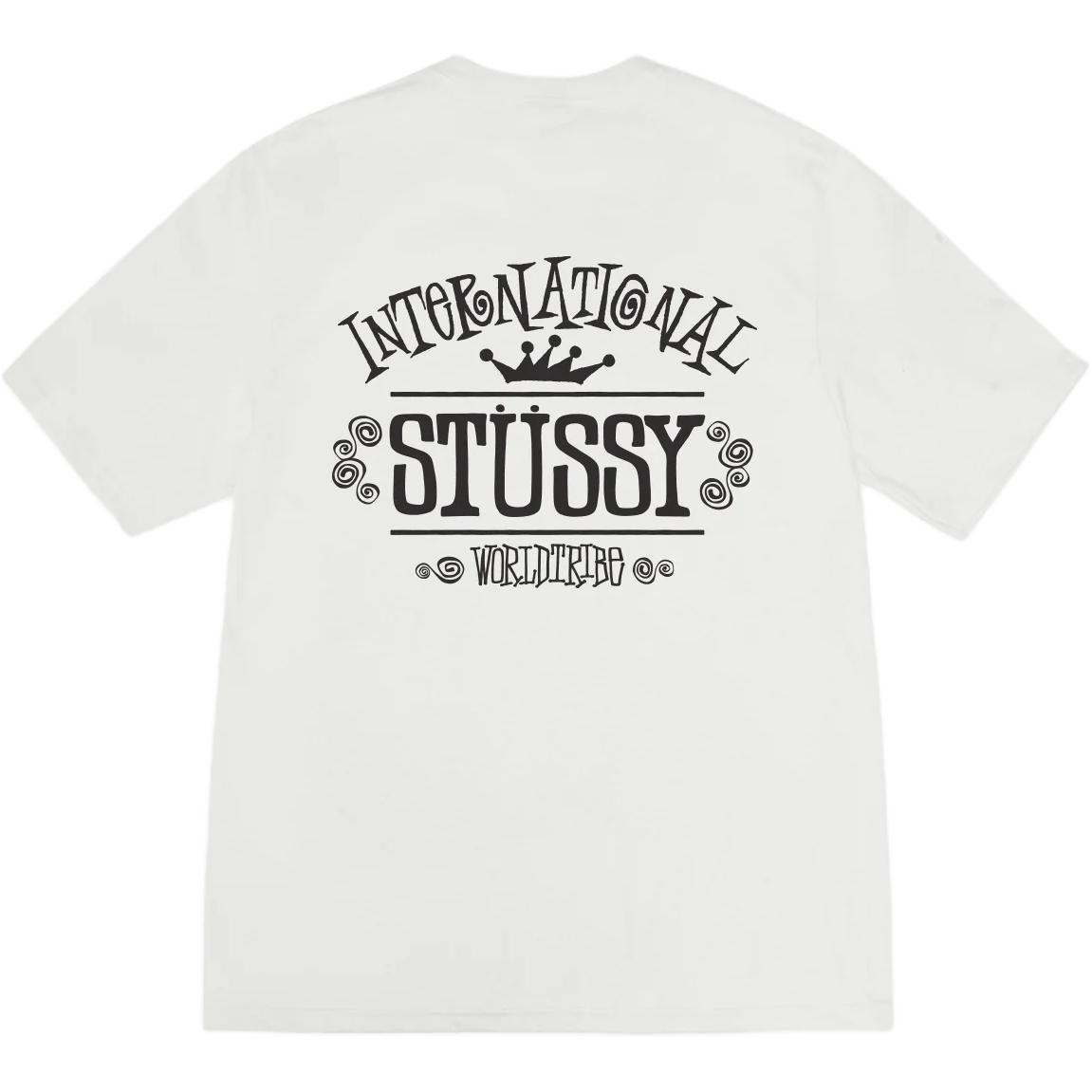

Футболка с пигментным окрашиванием по всему миру Stussy, черный