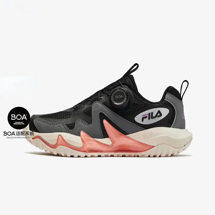 FILA KIDS Детские кроссовки с противоскользящей подошвой и анти-ударным эффектом, цвет: черный, серый, для подростков — фото 2