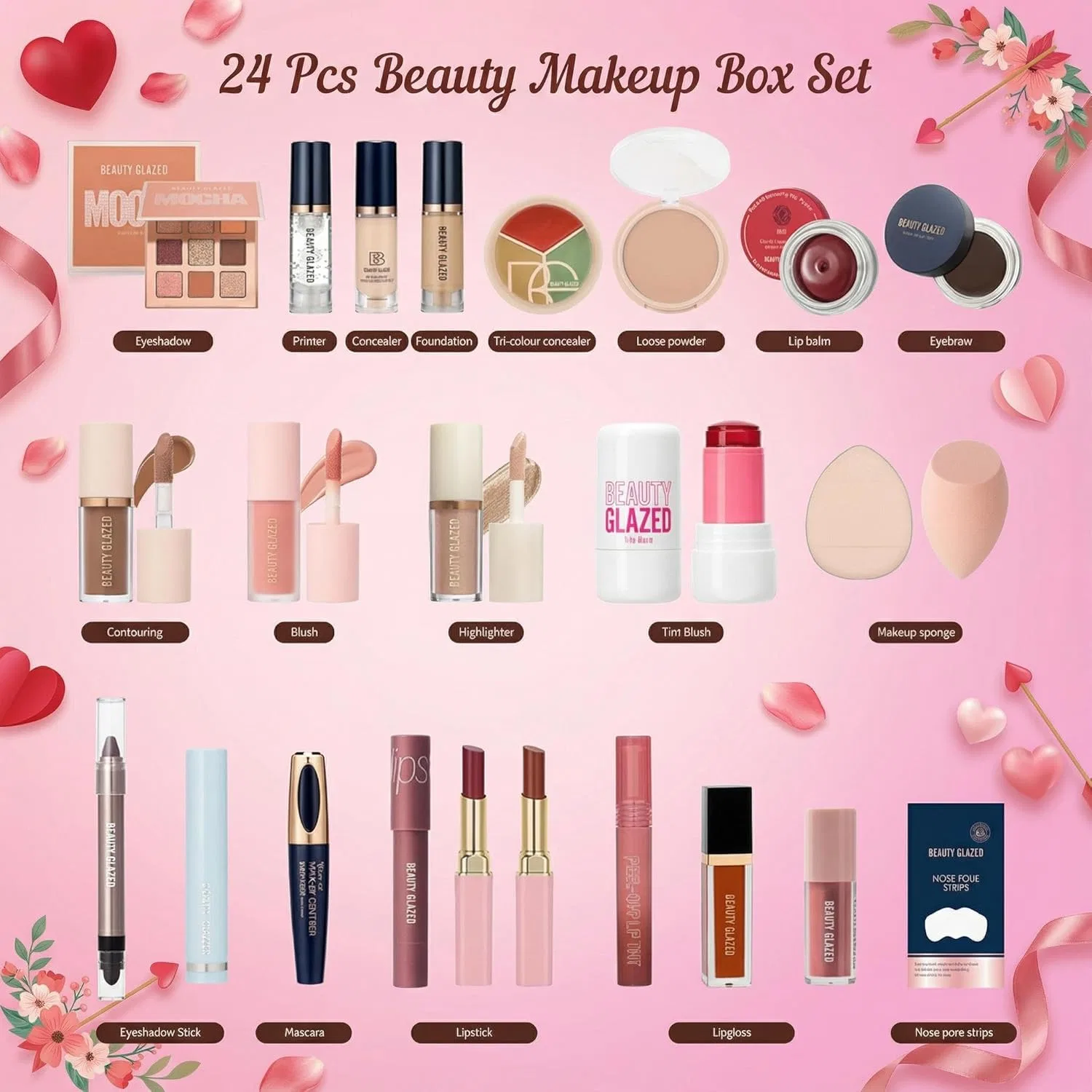 Набор для макияжа «New Year Makeup Set» из 24 предметов Beliky Girl, Christmas — фото 2