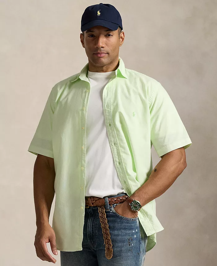 

Мужская рубашка Oxford Big & Tall с минеральной окраской Polo Ralph Lauren, зеленый