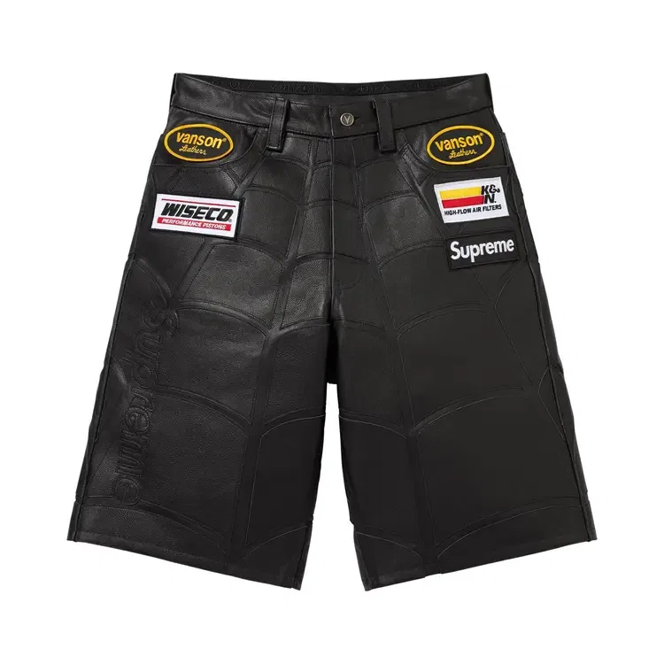 Шорты Supreme x Vanson Leathers Spider-Man Short, черный