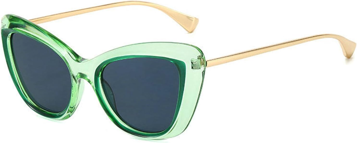 

Willochra Модные солнцезащитные очки большого размера «кошачий глаз» для женщин, ретро-стиль, металлическая отделка, трендовые солнцезащитные очки для мужчин с градиентным покрытием, защита от ультрафиолета UV400, Green