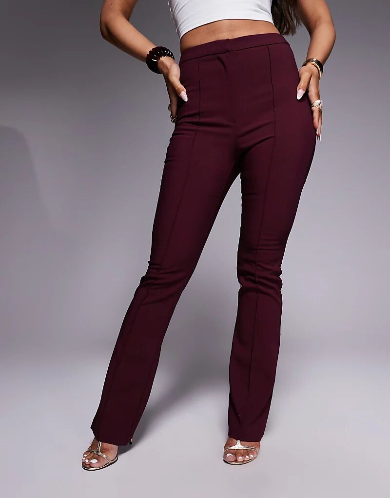 

Костюмные брюки-клеш ASOS DESIGN сливового цвета