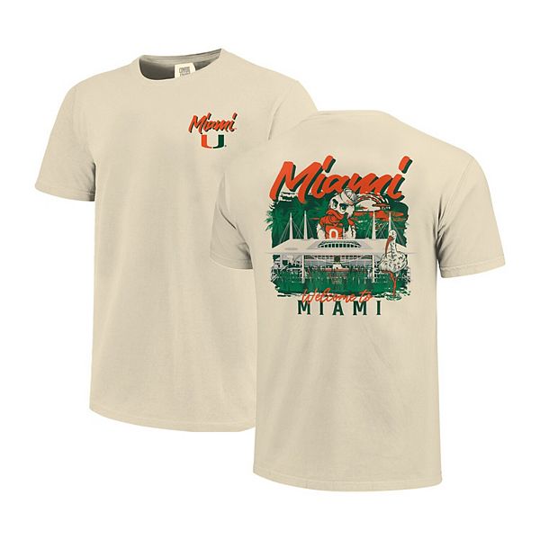 

Мужская футболка Miami Hurricanes Comfort Colors с ручной росписью Image One