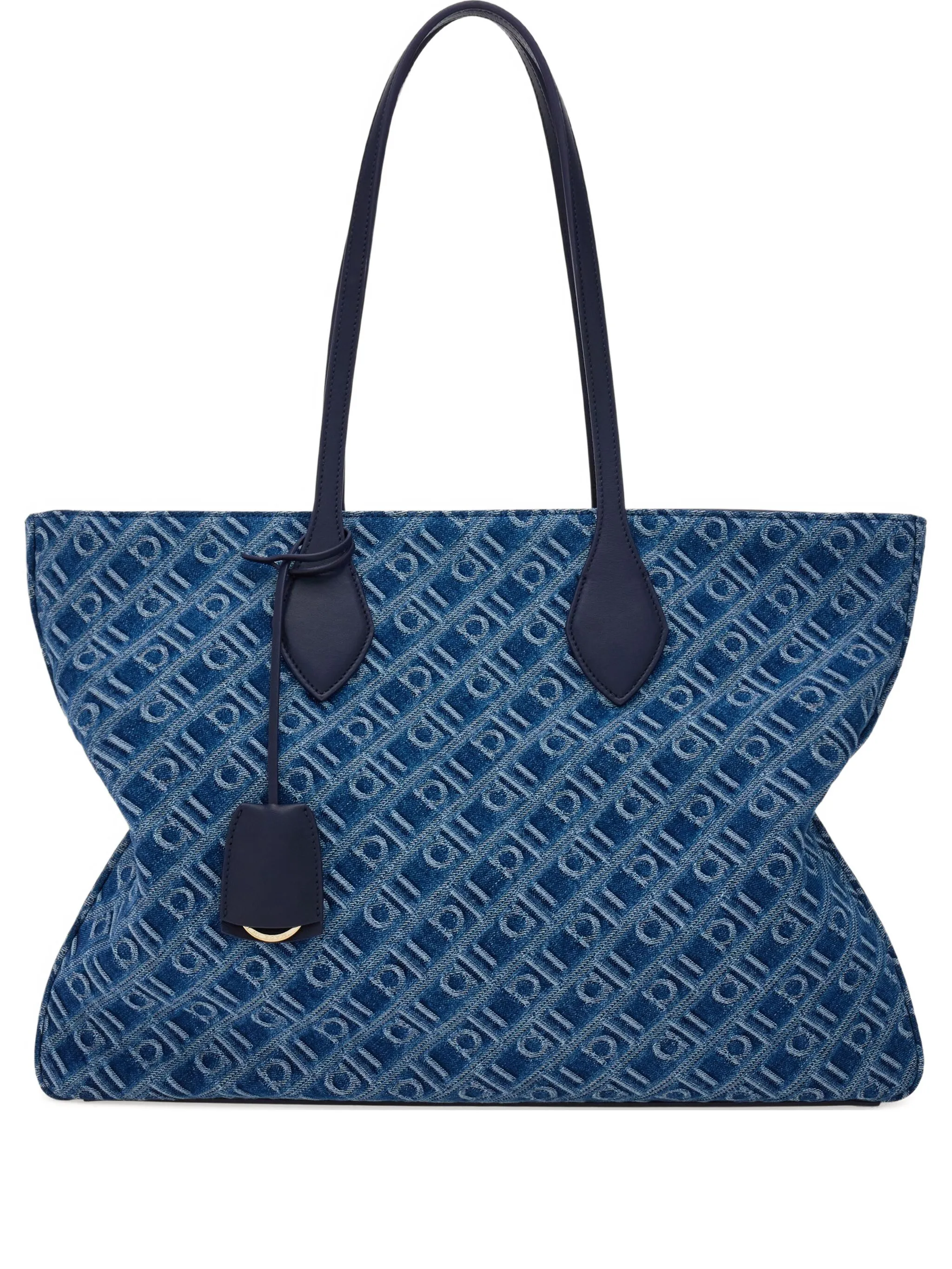 

Большая сумка-тоут с монограммой Ferragamo, синий