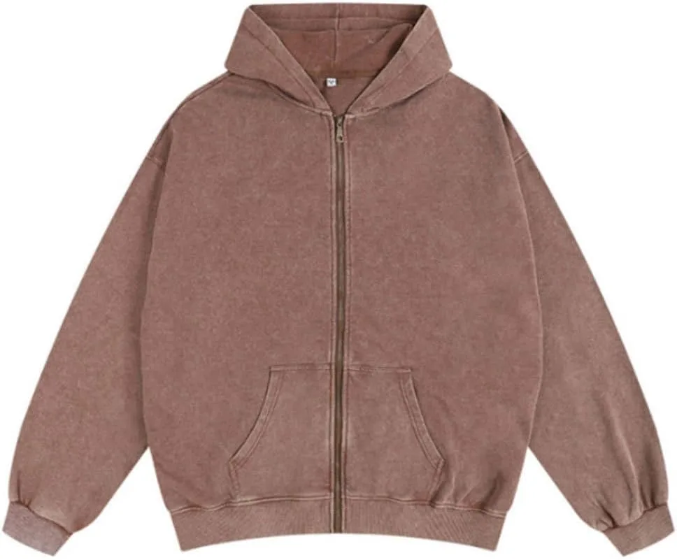 

Mi Bo Tong оверсайз худи с молнией, кислотная стирка, тяжелый вес