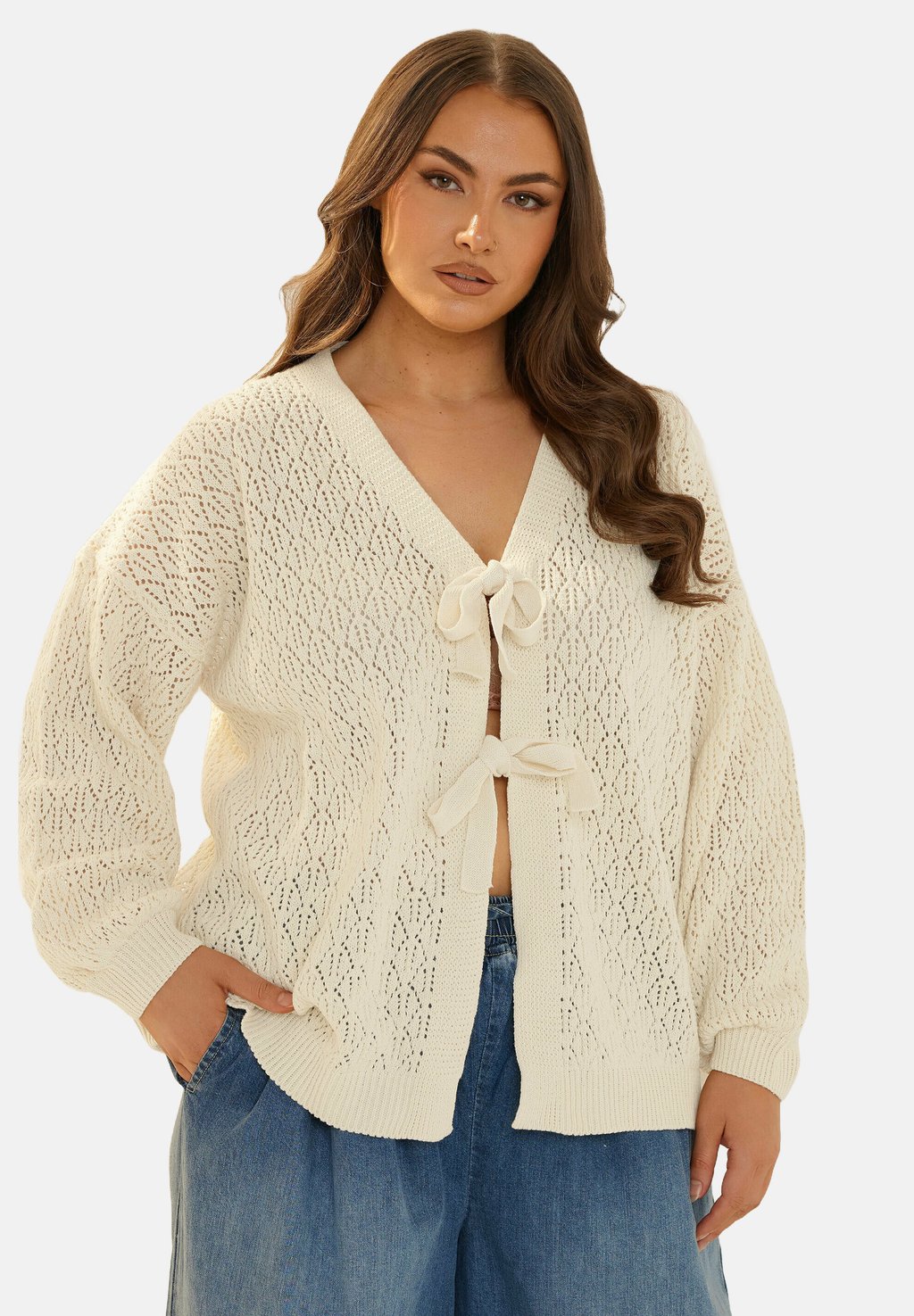

Кардиган POINTELLE FRONT Yours Clothing, кремовый