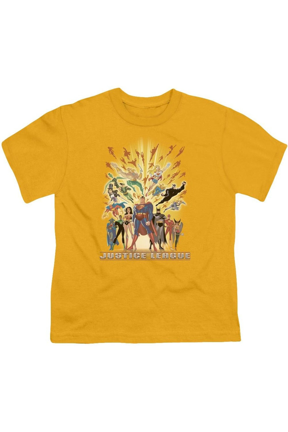 

Футболка с коротким рукавом для подростков Justice League of America United Gildan, золотой