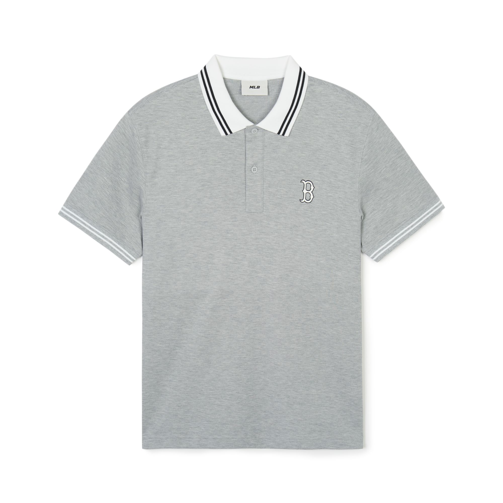 

Футболка поло унисекс светло-серая MLB