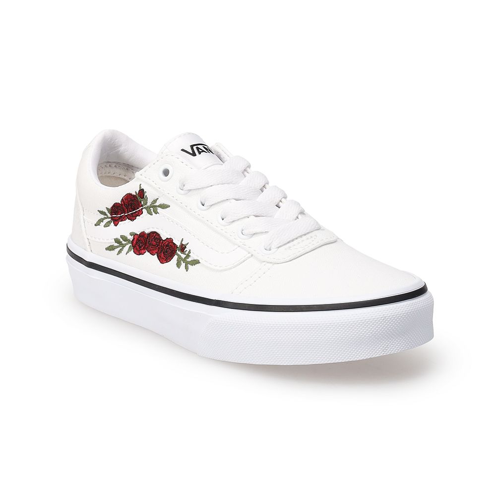 

Туфли на шнуровке с вышивкой Vans Girls Ward Rose, белый