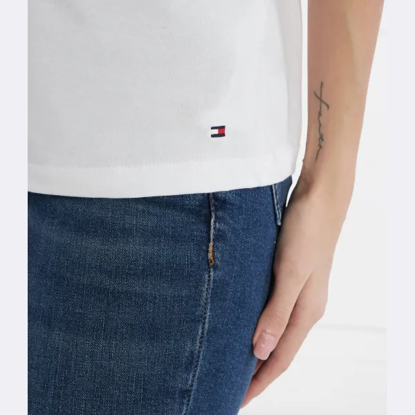 Футболка стандартного кроя Reg c-nk с подписью Tommy Hilfiger, белый — фото 3