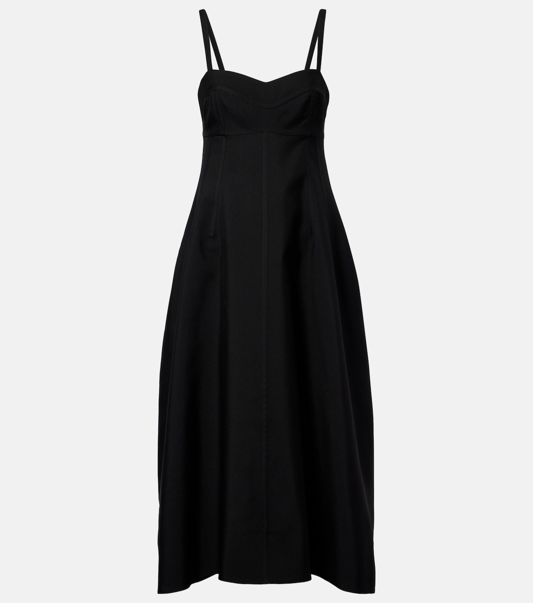 

Платье миди из габардина Jil Sander, черный