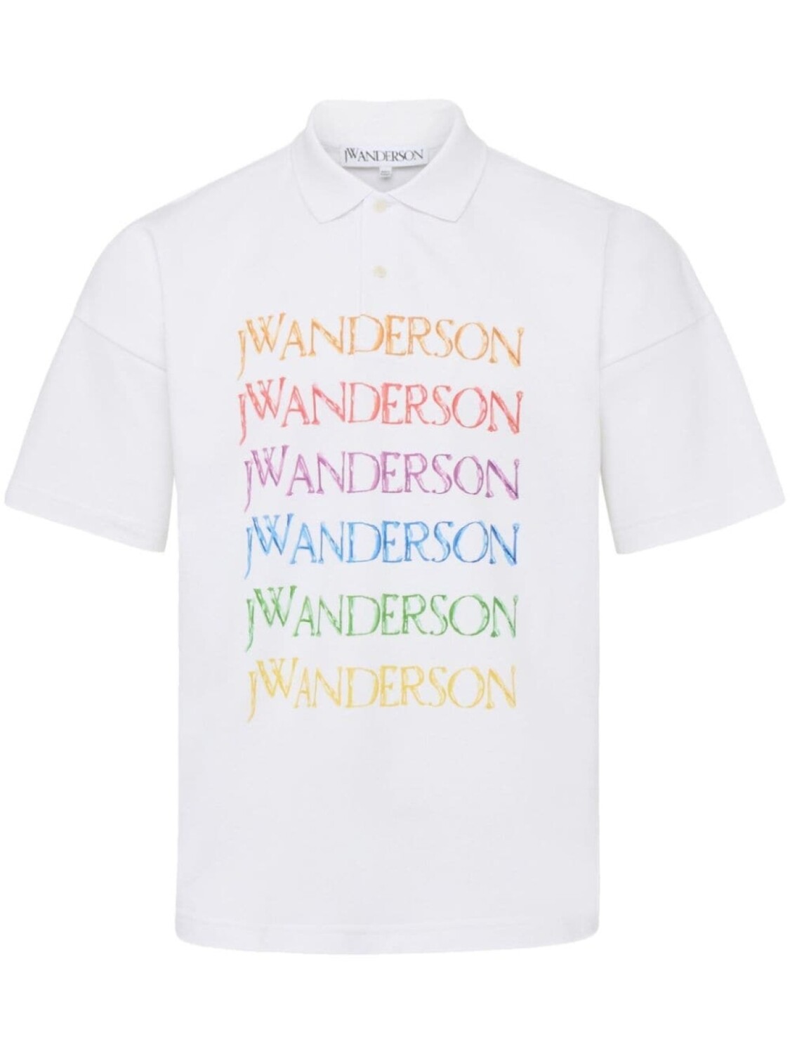

JW Anderson хлопковая рубашка-поло с логотипом, белый