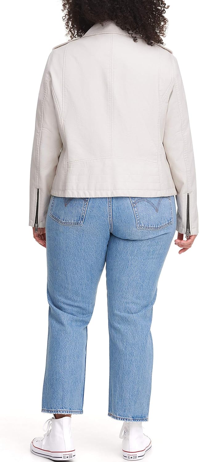 Женская куртка-косуха Levi's из экокожи классическая, устричный белый — фото 2